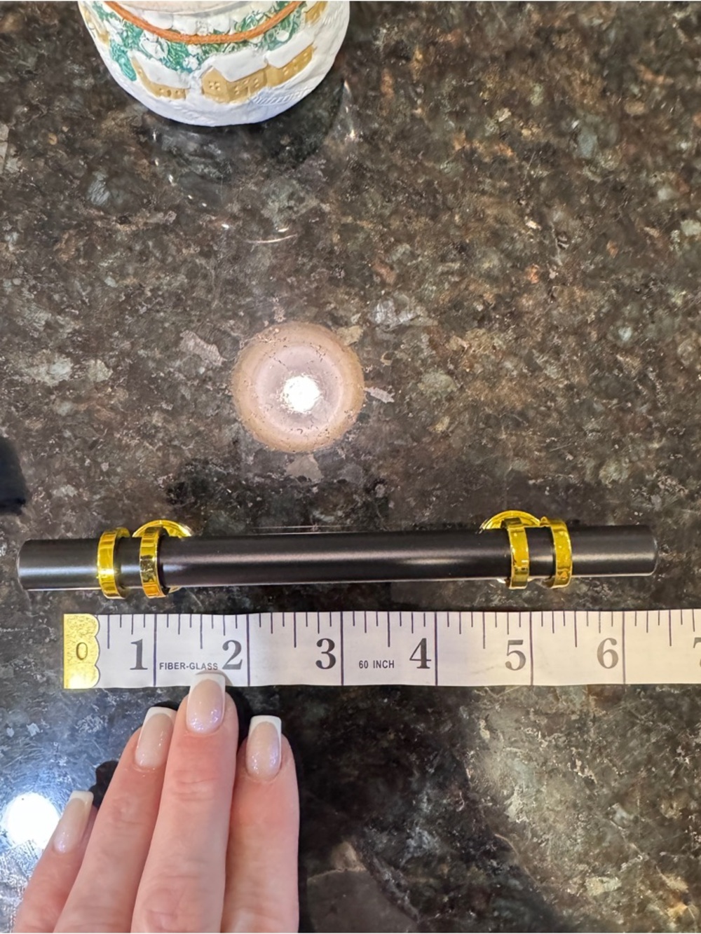 Gold Accent black cabinet pull handles total of 10 6” pulls - Picture 4 of 4